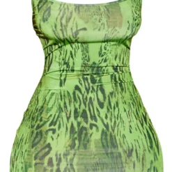 Shape Mini Robe Moulante Verte à Imprimé Et Bretelles -Jolie Vêtue Soldes Magasin 0054e66fa7448c420bb3c19b762537bdb79b6b63 cne3529 5