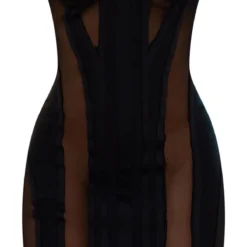 Robe Bustier Moulante Noire à Parties En Mesh Et Détail Bonnets -Jolie Vêtue Soldes Magasin 0067934156275ca6a68a61b1d824fd20a0f791fe cnd0350 5