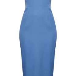 Robe Mi-longue Bleu Minéral à Col Bénitier Et Détail Corset -Jolie Vêtue Soldes Magasin 007dc980d4899e4433235a8192b0a54021051a5b cnc3073 5