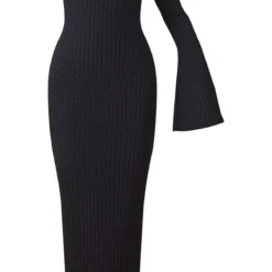 Robe Longue Texturée Noire Asymétrique -Jolie Vêtue Soldes Magasin 00a92c48ad7655ce7149ca5745d79b6c54511f0b cnd2062 5