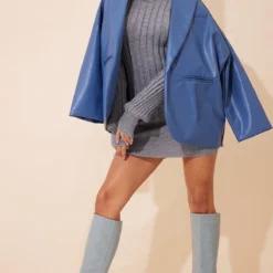 Robe Pull à Col Roulé Et Maille Tricot Côtelée Grise -Jolie Vêtue Soldes Magasin 00be2d5f54cf104054fdfee474d4947df46e6619 cmu0220 4