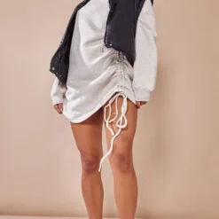 Robe Pull Oversize Avoine En Sweat Froncé Oversize à Col Ras -Jolie Vêtue Soldes Magasin 00d37d3df7762e92492555fadd6d571e17e13a31 cnb7272 3