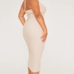 Plus Robe Mi-longue Texturée Gris Pierre Dos Nu -Jolie Vêtue Soldes Magasin 0142e308ffb38981e1877c6e87807540bfd3c93c cne4156 2