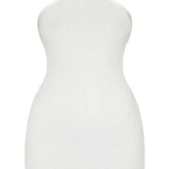 Robe Moulante Blanche Côtelée Brossée à Dos Nageur -Jolie Vêtue Soldes Magasin 01760abe3d330c5a9cb9d374a1b36e2624b03832 CMM1615 5