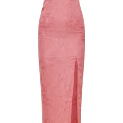 Robe Longue Bustier Rose Texturée à Fleurs -Jolie Vêtue Soldes Magasin 01c100372756c31d092891e1255382ae43b603a6 cne8540 5