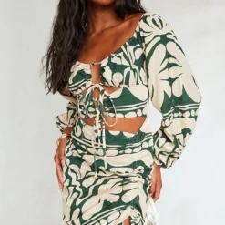 Robe Moulante Effet Lin Vert Froncée à Découpes -Jolie Vêtue Soldes Magasin 026d3ef909535180967335e67fe6c686bcaea9ca cnd2242 3
