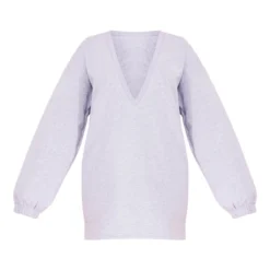 PRETTYLITTLETHING Shape Robe Pull Gris Chiné à Décolleté Et Broderie -Jolie Vêtue Soldes Magasin 0324787911ddc84c10c6c4e0822672028f582b73 cnb0923 5