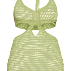 Shape Robe Courte En Maille Crochet Vert Olive Découpée -Jolie Vêtue Soldes Magasin 037021c5054d158aee40235afc875afbccc0a5bb cne0511 5