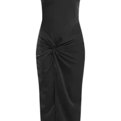 Robe Longue Asymétrique En Mousseline De Soie Noire à Découpe Et Détail Torsadé -Jolie Vêtue Soldes Magasin 03ec72ad87e8f7470224ca547074a2375dfa784b cne1552 5