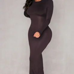 Shape Robe Longue Douce Chocolat à Manches Longues -Jolie Vêtue Soldes Magasin 0405eaaa85959ea7105b78a080577f18f4fab22d cnd2638 3