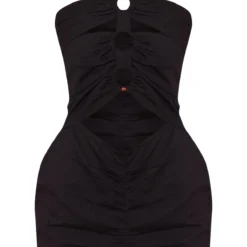 Robe Moulante Dos Nu En Effet Lin Noir à Multiples Découpes Et Anneaux -Jolie Vêtue Soldes Magasin 040ffa7256c175f8301450939754526bcce86014 cne1375 5