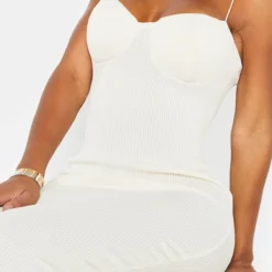 Shape Robe Longue Plissée Crème à Bretelles Et Détail Bonnets -Jolie Vêtue Soldes Magasin 0416cbcf79e1c986af8f956e0304b0e65927ae57 cmo5092 4