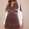 Robe Moulante Chocolat à Slogan Industry Et Zip -Jolie Vêtue Soldes Magasin 0436a0b8ad4a368fd787fe30f01b3bce378521a7 cnc8307 1