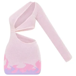 Robe Moulante En Maille éponge Lilas à Flamme Et épaule Unique -Jolie Vêtue Soldes Magasin 05221bf8972e8c583ea0d0ebe7c8dd0babd08068 cnc6529 5