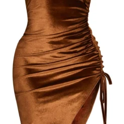 Shape Robe Bustier Moulante En Velours Marron Chocolat Froncée Sur Le Côté à Ourlet Volanté -Jolie Vêtue Soldes Magasin 055709e2566cca681f4cc6175683b7d6e370dcae cnb7732 5