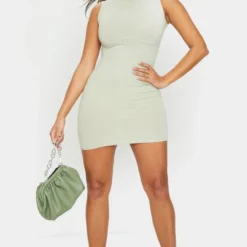 Shape Robe Moulante Côtelée Vert Sauge à Armature Sous Le Buste -Jolie Vêtue Soldes Magasin 0557514f99e89b5d76c137e38d37cf885c653feb cml2835 3