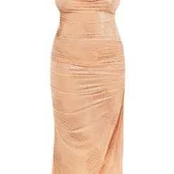Plus Robe Longue Dévorée Nude Clair à Col Bénitier -Jolie Vêtue Soldes Magasin 0594b6e121b23f8ddfe1821c08df2cf9166a1c3b cne1870 5
