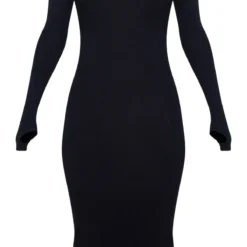 Robe Mi-longue En Jersey Noir à Bretelles Et Manches Longues -Jolie Vêtue Soldes Magasin 05b4107598357c8bfae0c81ea4f818914ef99b74 cnd4102 5