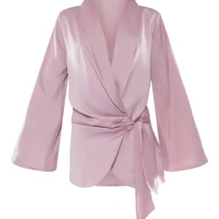 Robe Blazer Droite Rose Clair à Décolleté Très Plongeant Détail Noeud -Jolie Vêtue Soldes Magasin 06a5ca33a3f14b24d7b68c678d0492541340c487 cnb8478 5