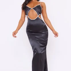 Robe Mi-longue Satinée Noire Découpée à La Taille à Bretelles 9 Robe Mi-longue Satinée Noire Découpée à La Taille à Bretelles -Jolie Vêtue Soldes Magasin 06a686bbcb786cfad2e0eba335bd896052ef584d cnd0610 3