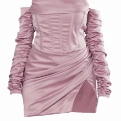 Label PLT Robe Satinée Rose à Corset Et Manches Froncées -Jolie Vêtue Soldes Magasin 06ae0311f5e4741cf0fad47a37ae2d9e5acc6702 cnd0013 5