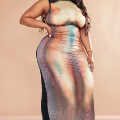 Robe Longue Moulante Dégradée Multicolore à Imprimé Corps -Jolie Vêtue Soldes Magasin 06cf4d4e584b1a42034ae7c49fc6ff39183553ca cnd2864 3