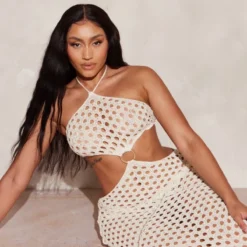 Shape Robe Longue En Maille Crochet New Nude Découpée à Détail Anneau -Jolie Vêtue Soldes Magasin 06e04cbb52ef7d001bb0cdb31fd880a1b137b537 cne0504 3