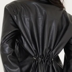 Robe Blazer Oversize En Similicuir Noir -Jolie Vêtue Soldes Magasin 071229bf1e765b41733059b113b0b079568ec34a cna3016 4