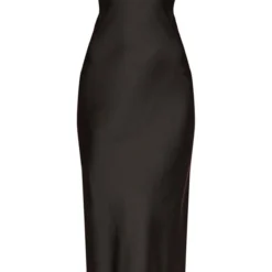Robe Mi-longue Découpée Satinée Noire à Liserés Et Bretelles Fines -Jolie Vêtue Soldes Magasin 078115b79e2a48b872d8207dc3db3701000f54fc cnc7629 5