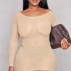 Shape Robe Texturée Gris Pierre à Dos Ouvert Et Manches Longues -Jolie Vêtue Soldes Magasin 082d14efaa4594796c1f5f4ce9b64ddfac9ba77e cne3700 3