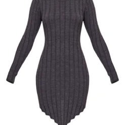 Robe Pull En Maille Tricot Gris Anthracite à Ourlet Tombant -Jolie Vêtue Soldes Magasin 084888158b7d4631e4c8bff05cefe417c007dfae cnc0942 5