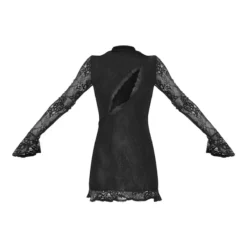 Robe Moulante En Dentelle Transparente Noire Découpée à Manches évasées -Jolie Vêtue Soldes Magasin 08829e9a013ffc4681e1fa6fa4c947b5a15752db cnc7676 5