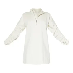 Zero Robe Pull En Sweat Gris Pierre à Zip Et Manches Froncées -Jolie Vêtue Soldes Magasin 08d02e2f0ff0ed242e8f5671f57da2783ec72af3 cmu7285 6