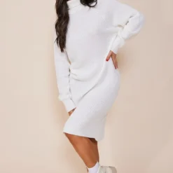 Petite Robe Pull Oversize Mi-longue Crème -Jolie Vêtue Soldes Magasin 08ea29404d360b55fe334cbd3b33b14a302fecf2 cmz3652 3