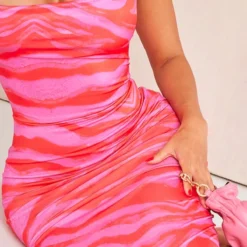 Shape Robe Longue Rose Moulante Imprimée à Col Bénitier -Jolie Vêtue Soldes Magasin 08f2402847be09374b6a05b12b7d1e69f042b884 cne3818 4