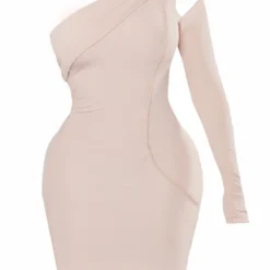 Shape Robe Courte Asymétrique Gris Pierre à Détail Coutures -Jolie Vêtue Soldes Magasin 09529cc7454d5003ba013e682184d8e76b873123 cnd7473 5