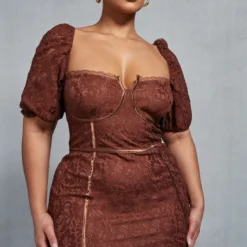 Plus Robe Moulante En Dentelle Chocolat à Bonnets -Jolie Vêtue Soldes Magasin 097fdbbe9e2c99990e0973bd55cc1e1a87899cc9 cnc7300 3
