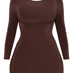 Shape Robe Manches Longues Très Moulante Chocolat Dos Nu à Lanières -Jolie Vêtue Soldes Magasin 0981e2fb1dbb284f86f7a3cbb980e4f093bd8c65 cna6159 5