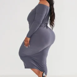 Plus Robe Moulante Gris Anthracite Douce à Col Bardot 8 Plus Robe Moulante Gris Anthracite Douce à Col Bardot -Jolie Vêtue Soldes Magasin 09af5370db8020e4ae834b4093c8450e2b1ad2e9 cnc9616 2