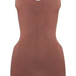 Robe Moulante En Jersey Chocolat à Bretelles Et Coutures -Jolie Vêtue Soldes Magasin 09c00ba0921bafe26c96e44781bef45735602587 cnd4083 5