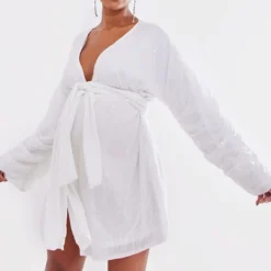 Maternité Robe De Grossesse Portefeuille Blanche à Sequins 9 Maternité Robe De Grossesse Portefeuille Blanche à Sequins -Jolie Vêtue Soldes Magasin 0a10231f28f616a40cff64e8114431ff9d324a0c cnb2414 3