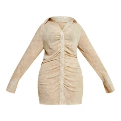 Plus Robe Moulante Crème Imprimé Croco à Devant Froncé -Jolie Vêtue Soldes Magasin 0b213b84358a4b9d270a5a54e08fdd272b59bf30 cmw1226 6