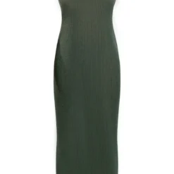 Robe Longue Côtelée Texturée Vert Forêt à Bretelles Nouées -Jolie Vêtue Soldes Magasin 0b317ef5ae7ef2ff6e0545a86c38fcc24725967f cne6490 5
