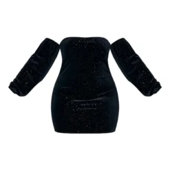 Plus Robe Moulante En Velours Noir Pailleté à Col Bardot 11 Plus Robe Moulante En Velours Noir Pailleté à Col Bardot -Jolie Vêtue Soldes Magasin 0b6a3865d585ac73879d9d17d59d119ae92d46eb cnc5141 5