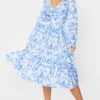 Robe Bleue Imprimé Porcelaine Mi-longue Plissée à Manches Longues -Jolie Vêtue Soldes Magasin 0b9d66cd6c80b1649b7b2b0e329804b71f61a18b cmk3440 1