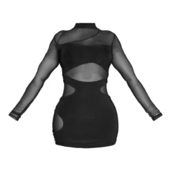 Shape Robe Très Moulante En Mesh Superposé Noir à Manches Longues -Jolie Vêtue Soldes Magasin 0bd2c6d0a051e00071d38a43de6bf761dbf0ff14 cmy6964 6