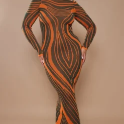 Plus Robe Longue En Maille Tricot Rayée Kaki -Jolie Vêtue Soldes Magasin 0c7c6eb6d70c0c42081e1f095632bbf6a2f69c16 cnb2036 3