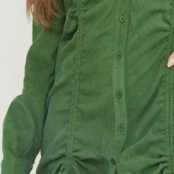 Robe Chemise En Velours Côtelé Kaki Doublement Froncée -Jolie Vêtue Soldes Magasin 0cfede1b4ea4230702b46b3f1dfec8650f340549 cmu2530 5