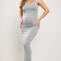 Logic Maternité Robe De Grossesse Longue En Jersey Gris Chiné à Bretelles -Jolie Vêtue Soldes Magasin 0d70440a3af4923013a94eb00332eaa64e15b1ab cne5226 1