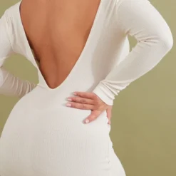 Shape Robe Moulante Côtelée Beige à Manches Longues Et Dos Ouvert Arrondi -Jolie Vêtue Soldes Magasin 0dde166fd66adb49ed87057f1a55efc8aa694856 cnc4554 4